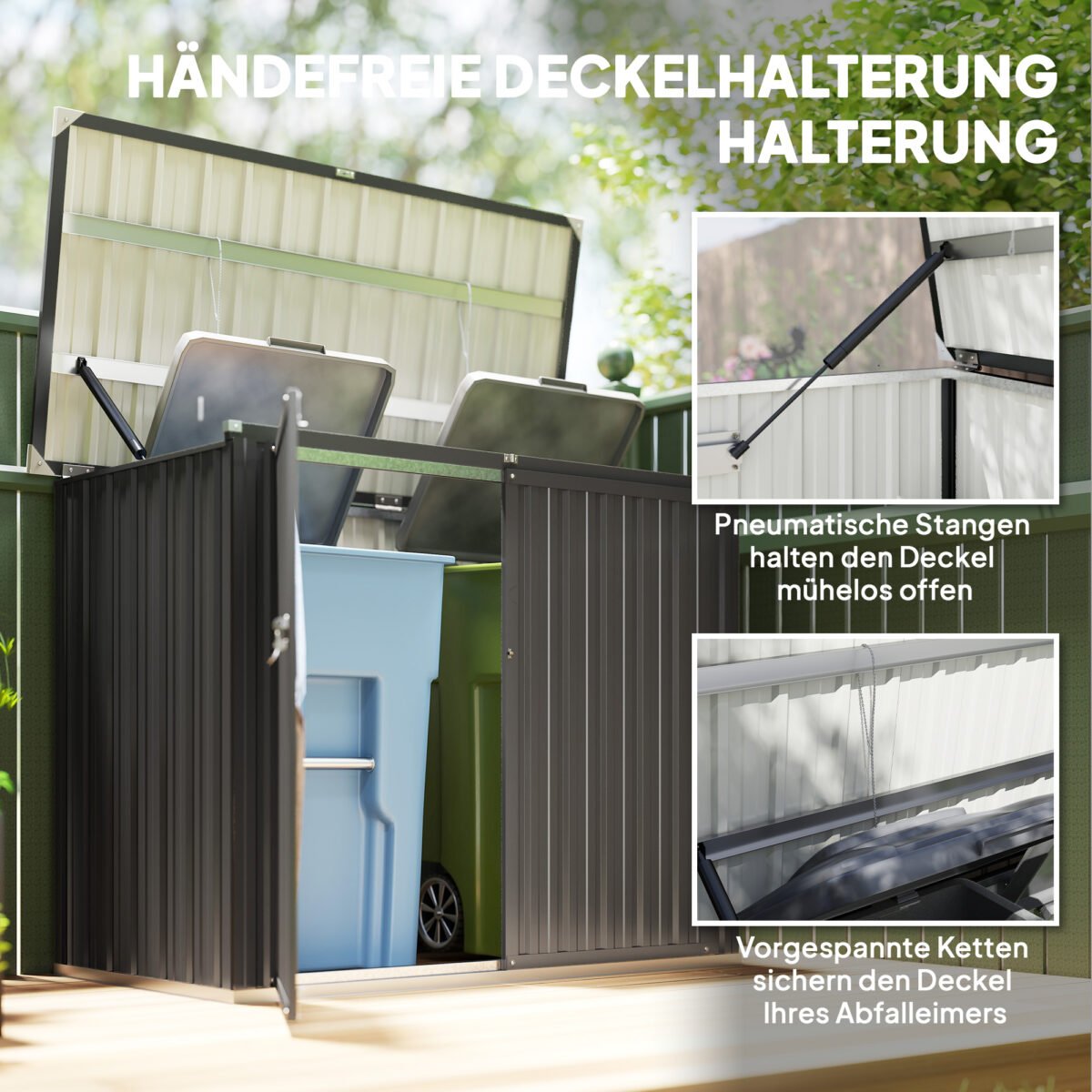 Užrakinama konteinerių slėptuvė dviem konteineriams – Paveikslėlis 6