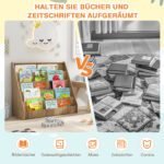 Vaikiška knygų lentyna su 5 skyriais ir priekine ekspozicija (Natūrali) – Paveikslėlis 5