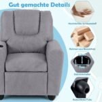 Vaikiškas minkštas krėslas su poilsio funkcija ir reguliuojama atlošo padėtimi (Pilka) – Paveikslėlis 4