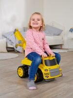 Vaikiškas paspirtukas su kranu daiktams pakelti
