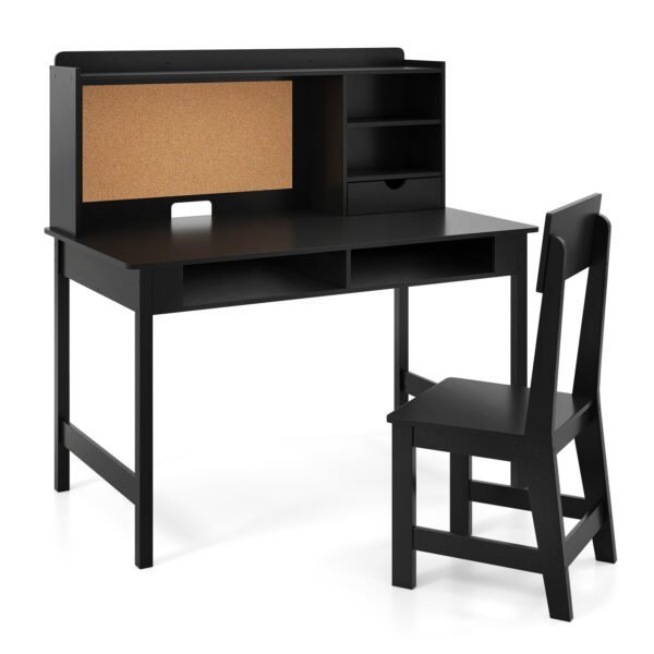 Vaikiškas rašomasis stalas su kėde (Juoda)