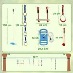 Vaikų 10 m kliūčių ruožas su 3 viename sūpuoklėmis, skirtas 3-8 metų vaikams – Paveikslėlis 3
