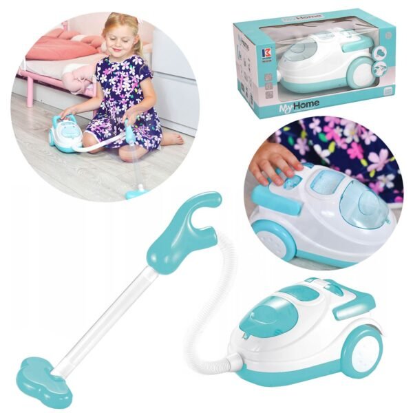 Vaikų dulkių siurblys su siurbimo funkcija ir tikroviškais garsais