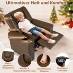 Vaikų fotelis su reguliuojama atlošo funkcija ir kojų atrama (Ruda) – Paveikslėlis 4