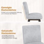 Valgomojo kėdės su paminkštinta sėdyne ir guminės medienos kojomis 2 vnt. (Pilka) – Paveikslėlis 5