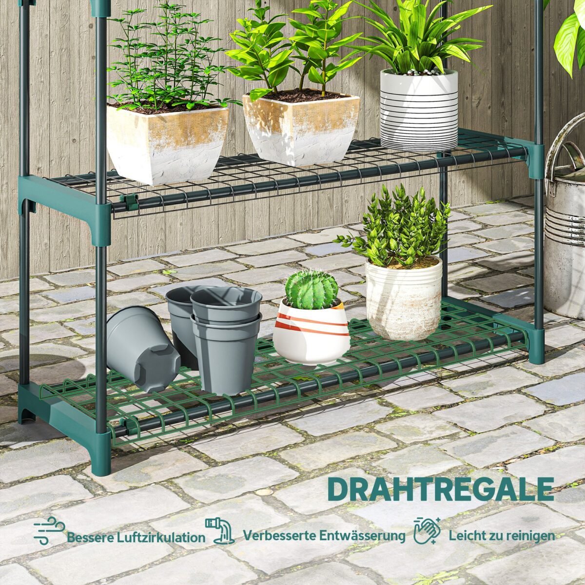 Vidaus ir lauko erdvėms skirtas 4 aukštų augalų stovas (2 vnt.), 104 cm aukščio – Paveikslėlis 5