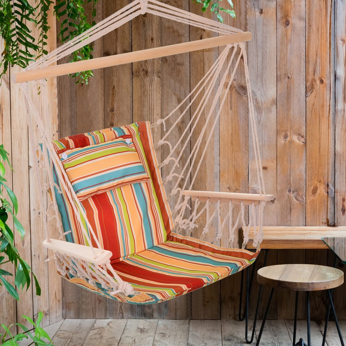 Nešiojamas pakabinamas krėslas su skersiniu ir pagalve iki 100 kg – Paveikslėlis 2