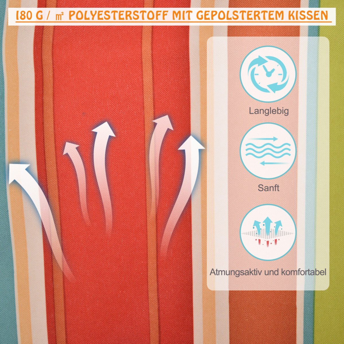 Nešiojamas pakabinamas krėslas su skersiniu ir pagalve iki 100 kg – Paveikslėlis 6