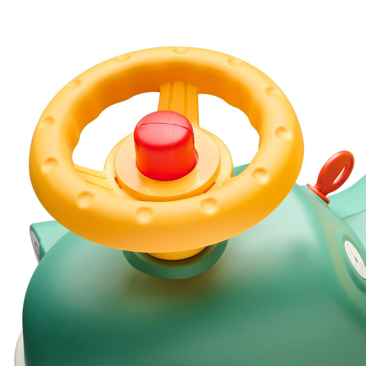 Vintažinis paspiriamas žalias traktoriukas su priekaba – Paveikslėlis 9