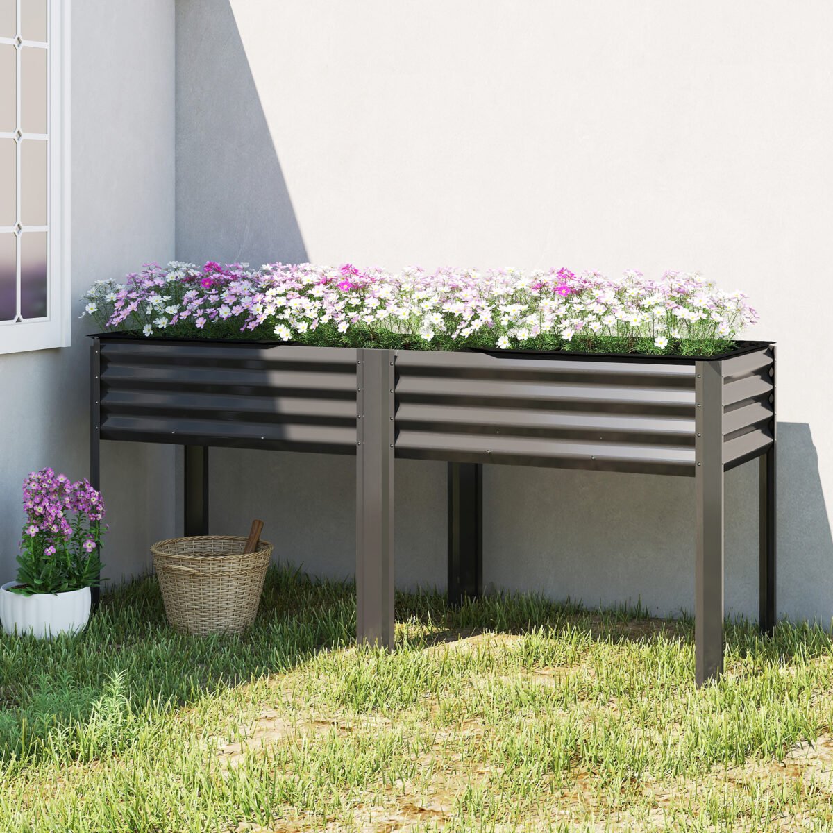 Ypač didelė pakelta lysvė iš tvirto cinkuoto metalo su agroplėvelės įdėklu – Paveikslėlis 9