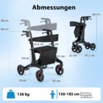 Ypač lengva anglies pluošto vaikštynė su sėdyne (Juoda) – Paveikslėlis 5