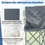 Ypač tvirta sulankstoma kempingo kėdė su aušintuvu ir gėrimų laikikliu (Pilka) – Paveikslėlis 5