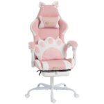 Žaidimų kėdė su kačių ausimis ir atlošiama kojų atrama