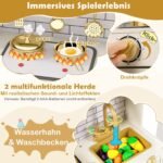Žaislinė virtuvėlė vaikams su šviesos ir garso efektais (Smėlio)