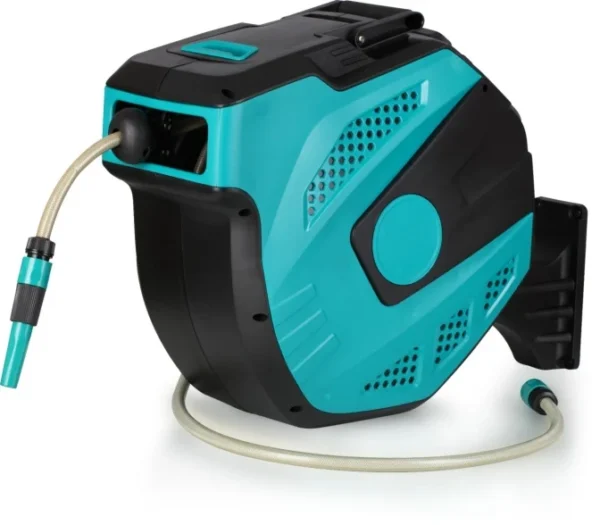 Automatinė ištraukiama sodo žarnos dėžė su 20 m žarna (Mėlyna)