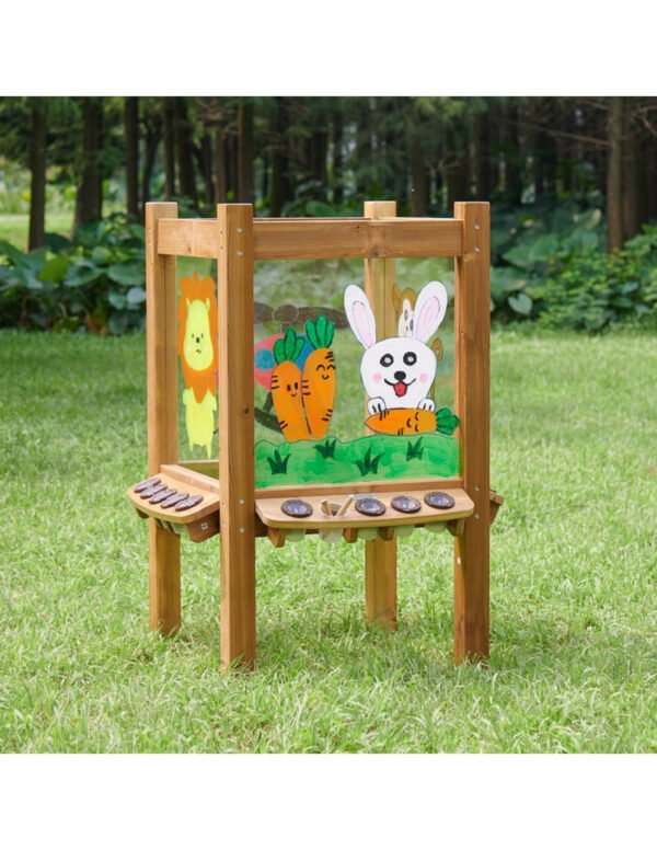 Keturpusis skaidrus akrilinis piešimo molbertas su indeliais