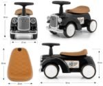 Mašinėlė paspirtukas su minkštais ratukais Retro Royce Black – Paveikslėlis 3