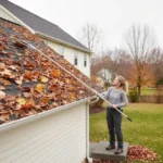 Reguliuojamas teleskopinis stogo valymo įrankis su aliuminio strypais (Sidabrinė) – Paveikslėlis 2