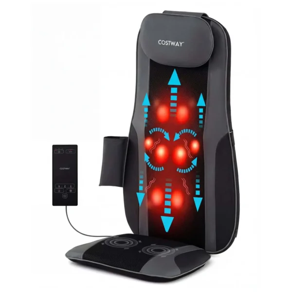 Shiatsu masažinis užtiesalas su 3D minkymo ir vibracijos funkcijomis (Juoda)