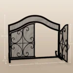 Židinio apsauga su dvigubomis magnetinėmis durimis ir elegantišku raštu – Paveikslėlis 3