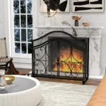 Židinio apsauga su dvigubomis magnetinėmis durimis ir elegantišku raštu – Paveikslėlis 7