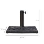 15 kg kvadratinis skėčio stovas – stiebams iki 48 mm skersmens – Paveikslėlis 3
