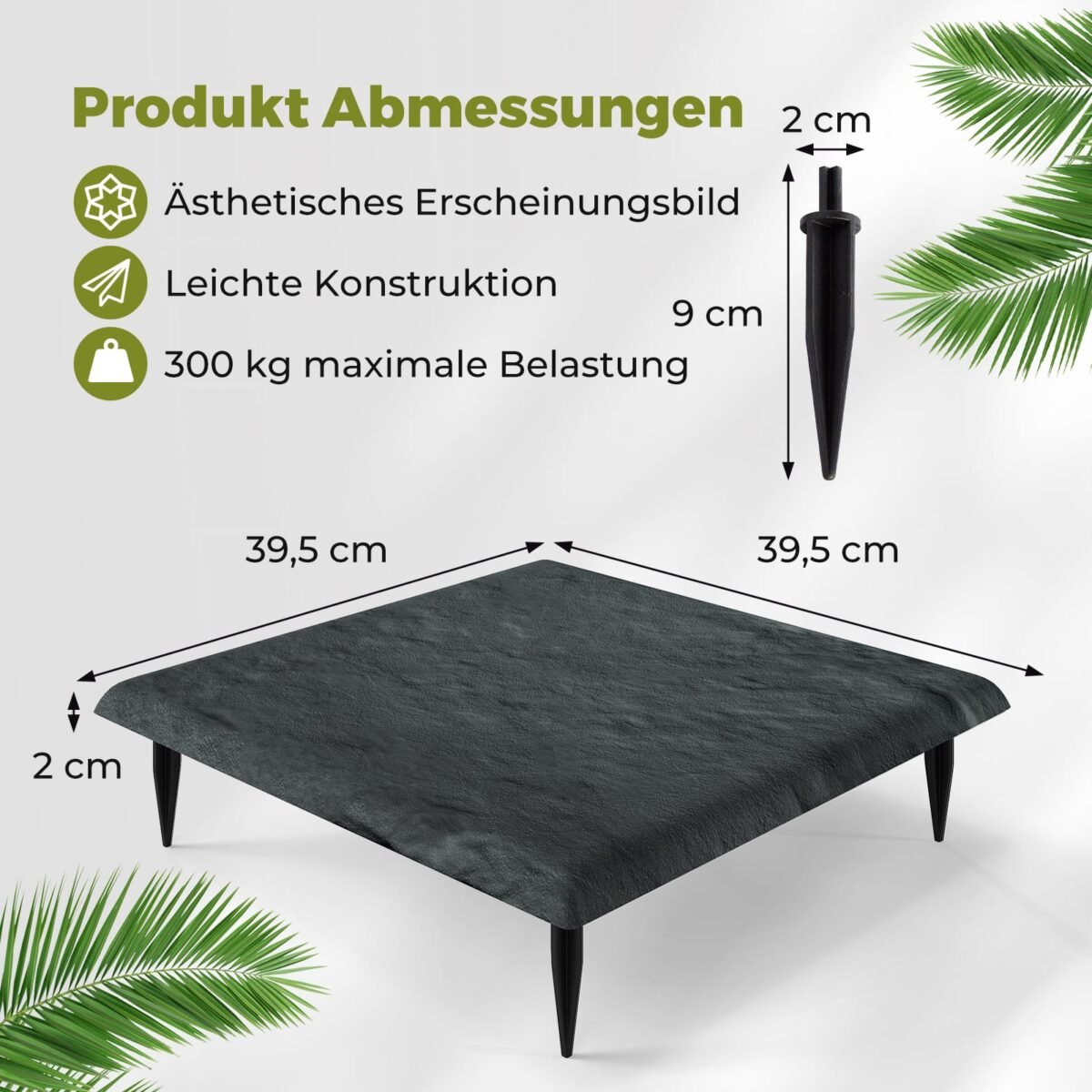 16 dalių polipropileno sodo takelių plokščių rinkinys (Pilka) – Paveikslėlis 2