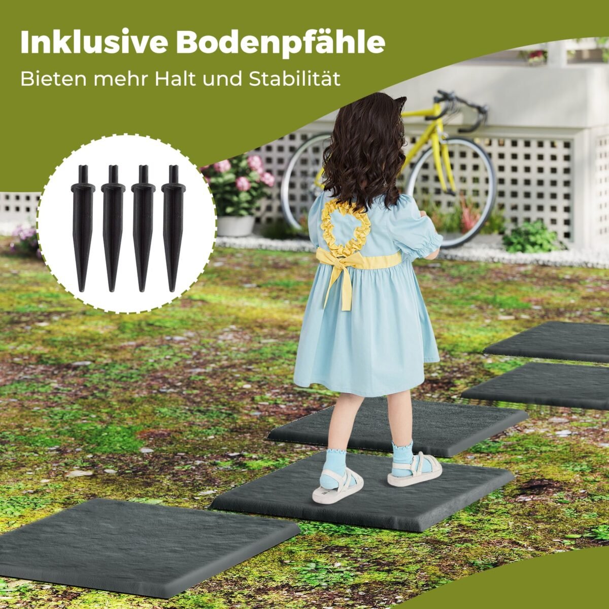 16 dalių polipropileno sodo takelių plokščių rinkinys (Pilka) – Paveikslėlis 3