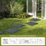 16 dalių polipropileno sodo takelių plokščių rinkinys (Pilka) – Paveikslėlis 5