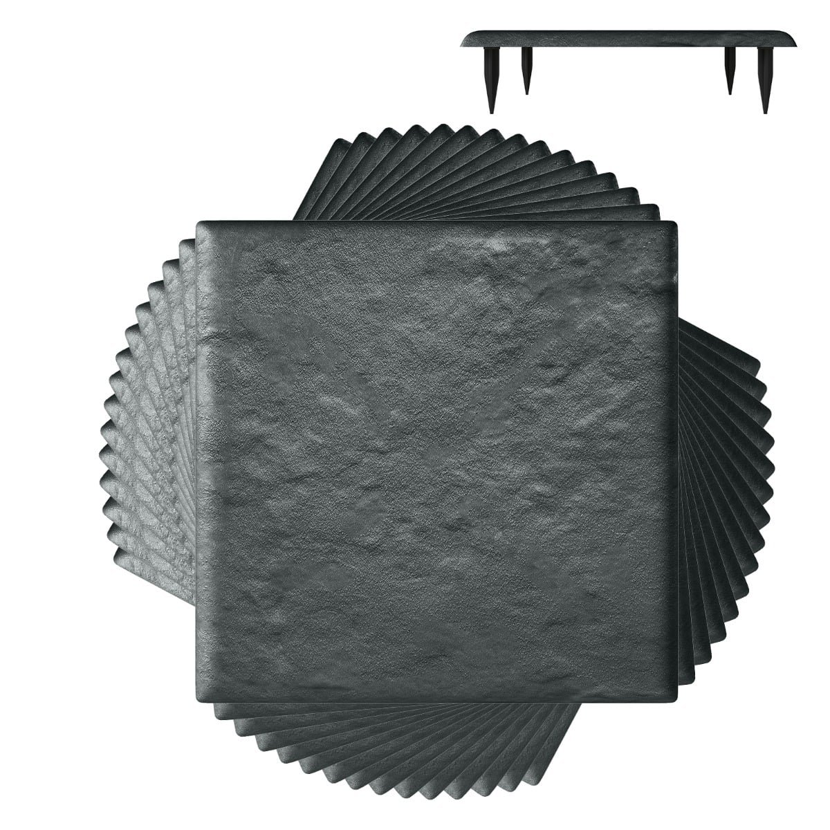 16 dalių polipropileno sodo takelių plokščių rinkinys (Pilka)