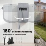 180° pasukama sodo žarnos ritė su 20 m žarna ir automatiniu suvyniojimu