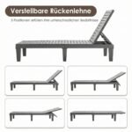 2 dalių lauko gultų komplektas su 5 reguliuojamomis atlošo padėtimis (Pilka) – Paveikslėlis 3