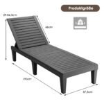 2 dalių lauko gultų komplektas su reguliuojama nugaros atrama (Juoda) – Paveikslėlis 2