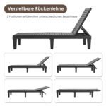 2 dalių lauko gultų komplektas su reguliuojama nugaros atrama (Juoda) – Paveikslėlis 4