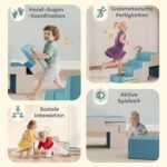 Minkštas dviejų dalių putplasčio blokelių rinkinys mažyliams laipiojimui ir statybai