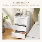 Minimalistinio dizaino naktinių staliukų komplektas (2 vnt.) su 3 stalčiais – Paveikslėlis 5