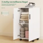 2-in-1 spintelė su sulankstoma lyginimo lenta, ratukais ir reguliuojama lentyna – Paveikslėlis 6