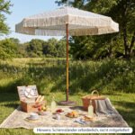 2 metrų skersmens lauko skėtis su kutais (Mėlyna) – Paveikslėlis 2