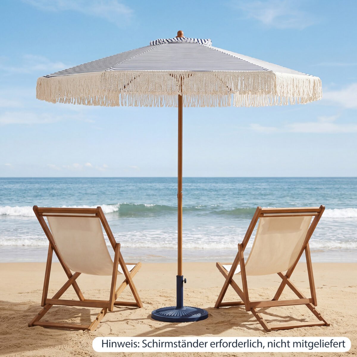 2 metrų skersmens lauko skėtis su kutais (Mėlyna) – Paveikslėlis 4