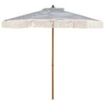 2 metrų skersmens lauko skėtis su kutais (Mėlyna)