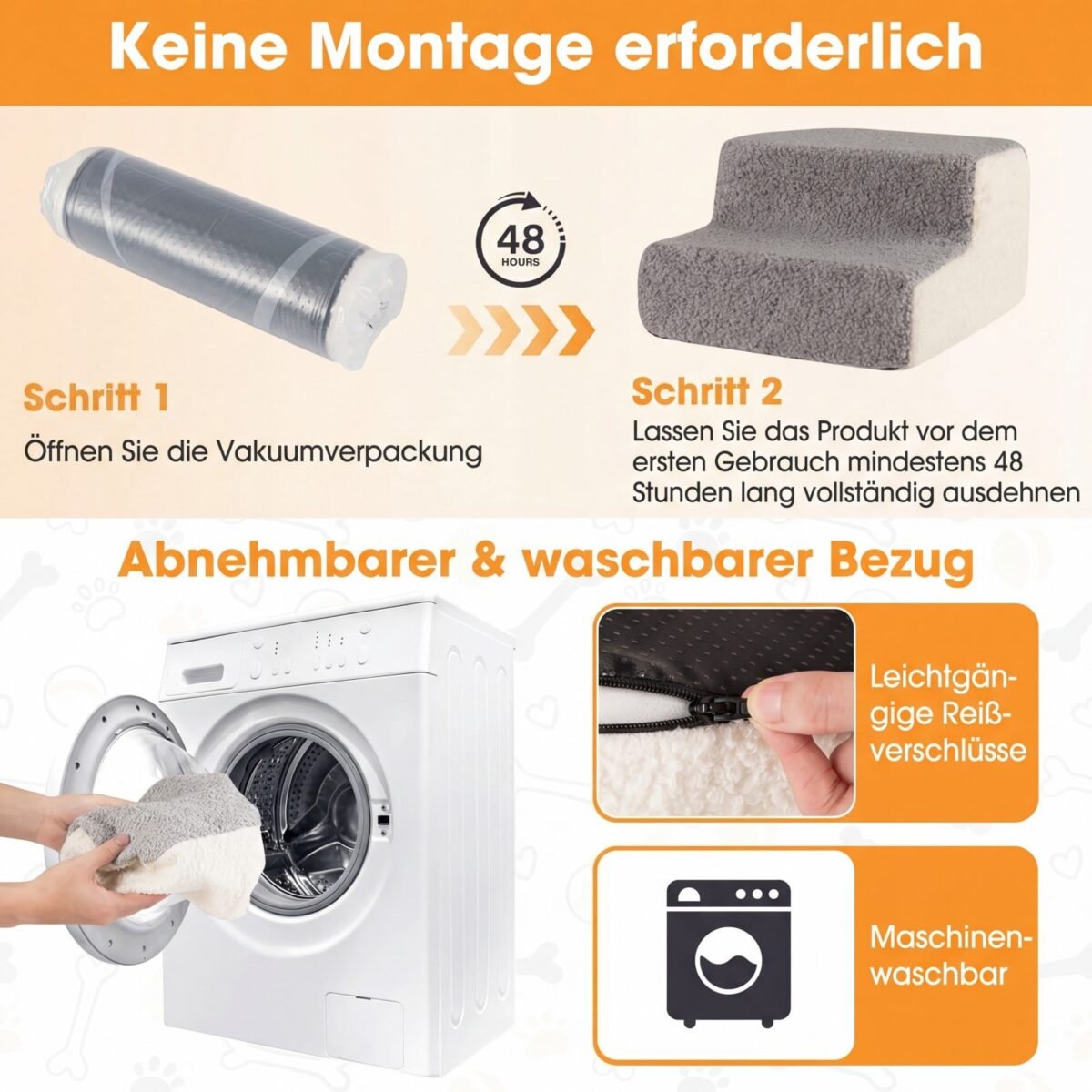 2 pakopų putplasčio rampa gyvūnams su neslystančiu paviršiumi (Pilka ir balta) – Paveikslėlis 3