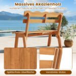 2 vietų akacijos medienos sodo suoliukas iki 360 kg apkrova (Natūrali) – Paveikslėlis 3