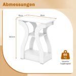 Šoninių staliukų komplektas su įkrovimo stotele 2 vnt. (Balta) – Paveikslėlis 5