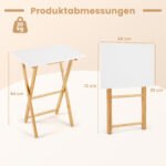 Nešiojami sulankstomi bambuko staliukai 2 vnt. (Natūrali + Balta) – Paveikslėlis 2