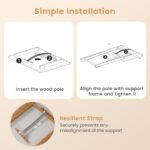 Nešiojami sulankstomi bambuko staliukai 2 vnt. (Natūrali + Balta) – Paveikslėlis 4