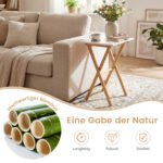 Nešiojami sulankstomi bambuko staliukai 2 vnt. (Natūrali + Balta) – Paveikslėlis 5