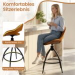 Paminkštintų baro kėdžių rinkinys su pasukama sėdyne ir atrama nugarai 2 vnt. (Ruda) – Paveikslėlis 5