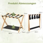 2 vnt. sulankstomų bagažo stovų komplektas su Oksfordo audinio lentyna (Natūrali) – Paveikslėlis 2