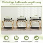 2 vnt. sulankstomų bagažo stovų komplektas su Oksfordo audinio lentyna (Natūrali) – Paveikslėlis 4