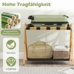 2 vnt. sulankstomų bagažo stovų komplektas su Oksfordo audinio lentyna (Natūrali) – Paveikslėlis 5